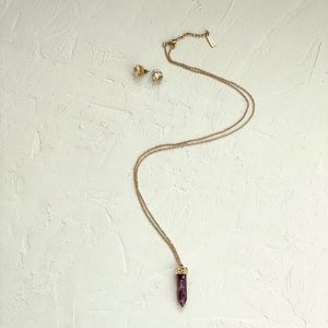 BaubleBar Amethyst Pendant Necklace